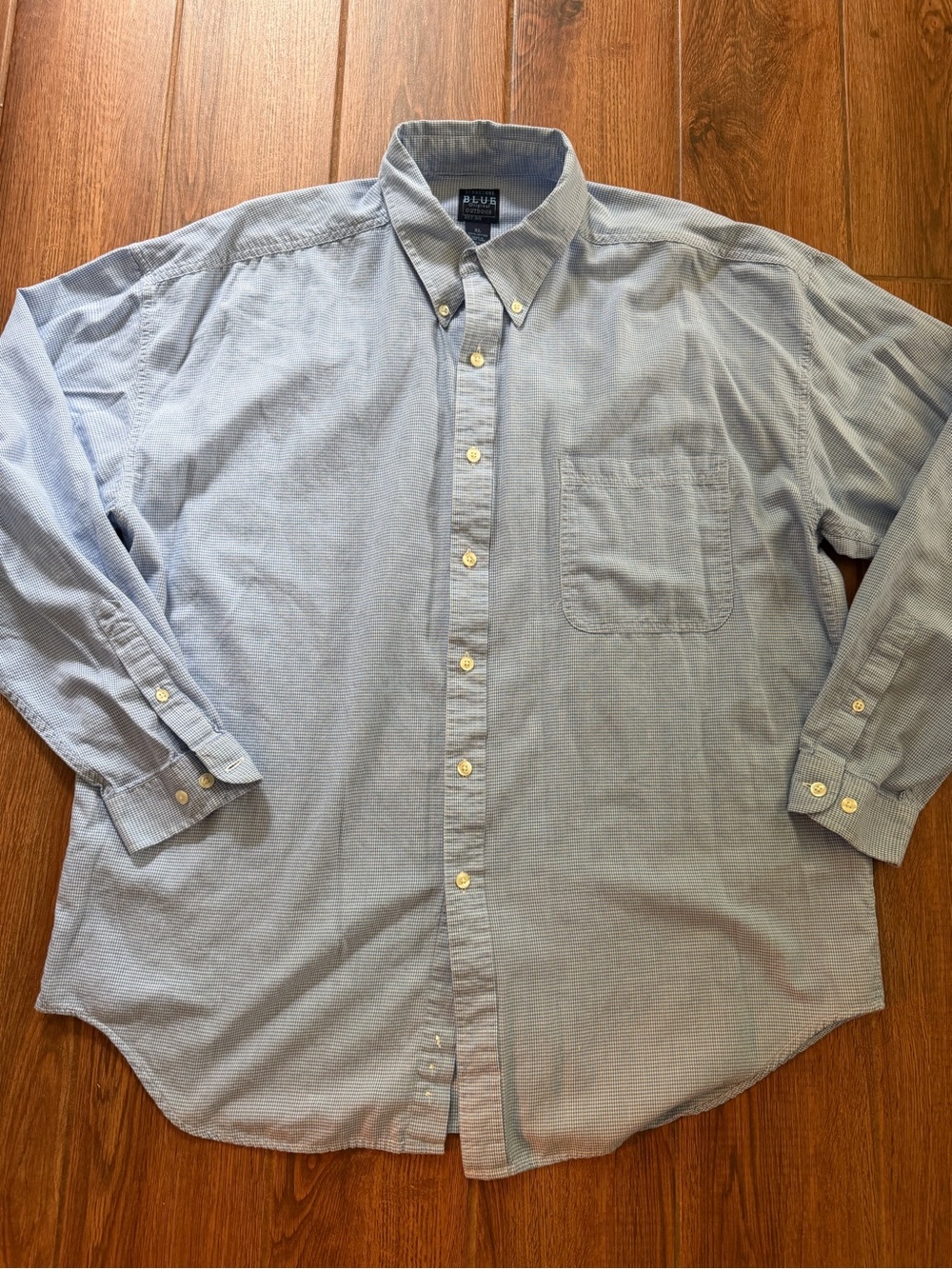 Vintage structure Blue Button-Down Oxford Shirt - men’s xl